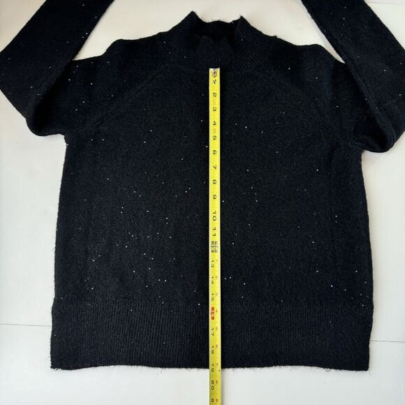Halogen Black Mock Neck Sequin Sparkle Sweater XS - Picture 13 of 15